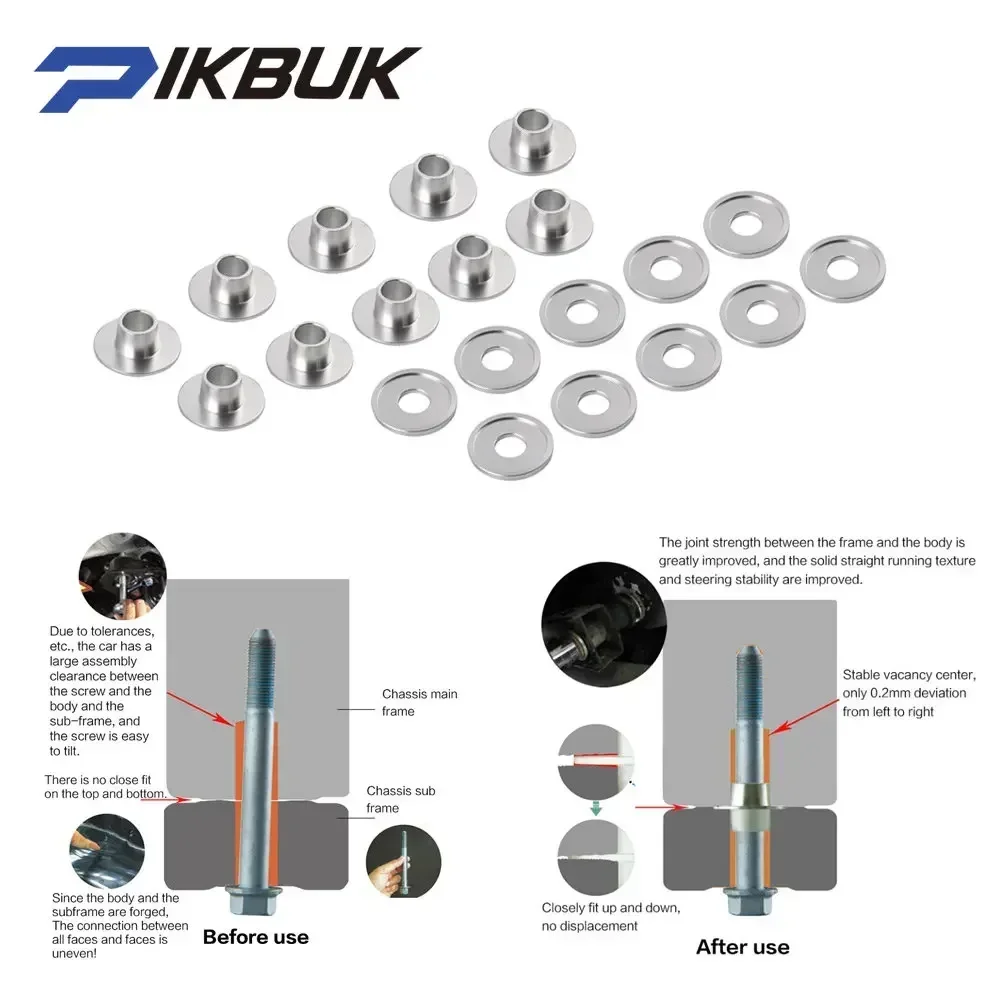 

Subframe Rigid Collar Bushing For VW Golf MK6 Sagitar Touran Skoda Octavia Seat Leon PQ35 PQ46 MQBAluminum