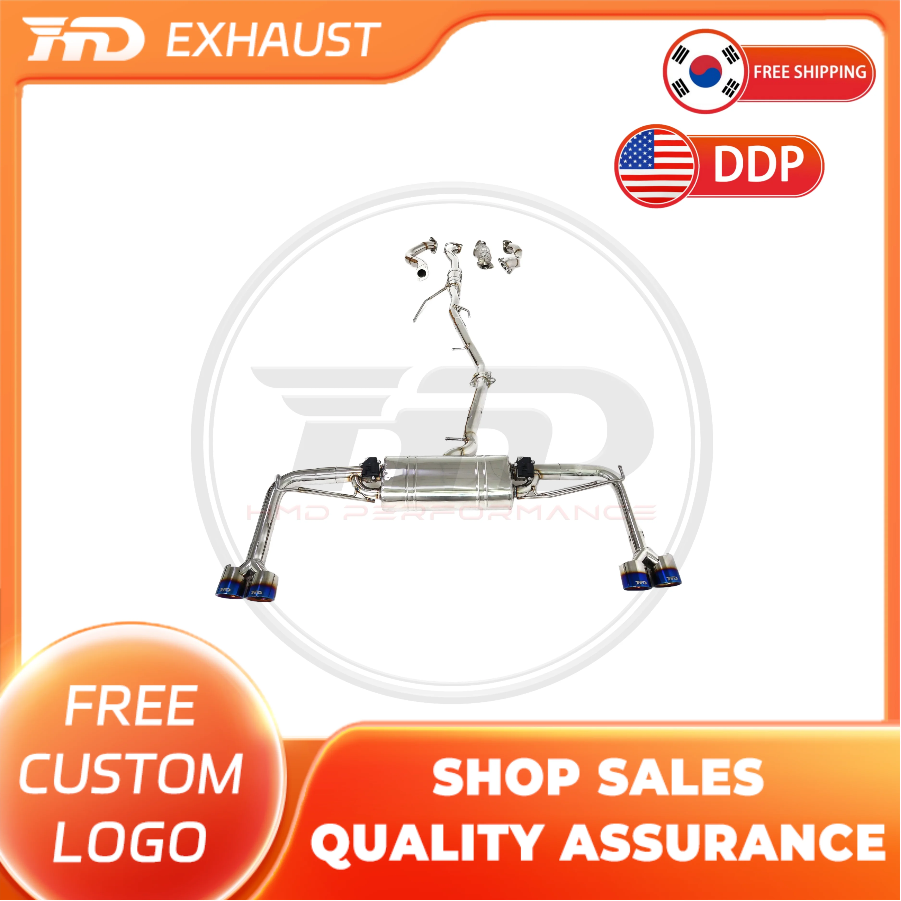 

HMD Hot sale Stainless Steel Exhaust System Performance Catback exhaust for Lexus NX300 2.0T Car Valve Muffler