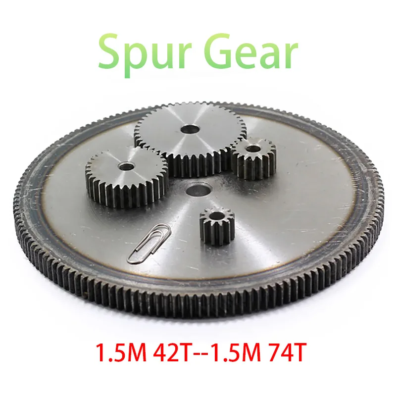 

1pc Spur Gear 1.5M 42T-74T Metal Transmission Gear 45# Steel 1.5 Modulus 42 43 44 45 46 47 48 49 50 51 52 53 54 65 66 74 Teeth