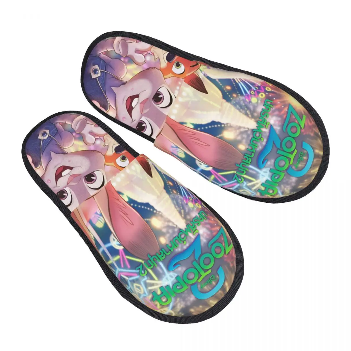 

Custom Print Women Zootopia House Slippers Cozy Warm Judy and Nick Memory Foam Fluffy Slipper Indoor Outdoor Shoes