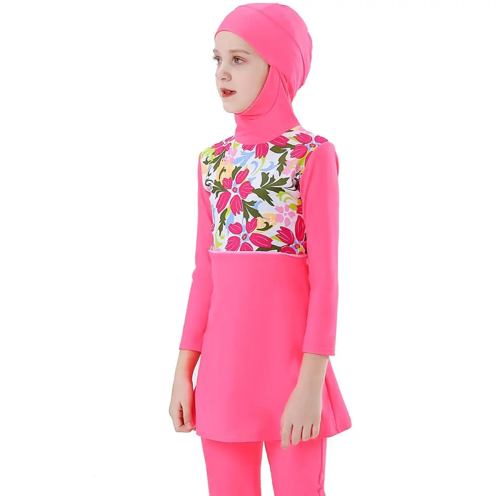 muslim swimming dress Burkini 3 Pieces Set Hooded Swimwear Hijab not included Girls' Modest Swimwear with Hijab,