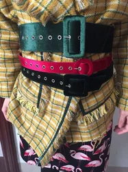 Ultra Wide Velvet Belt Korean Fashion Women Lady Elegant Daily Party Luxury Waist Belts fit Dress/Coat/Trench Aesthetic Clothing