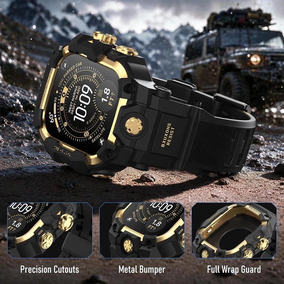 Integrated Full-coverage Case TPU Strap For Apple Watch Ultra 3 2 44/45/46/49mm Band For Iwatch Series 12 11 10 9 8 7 6 5 SE 4