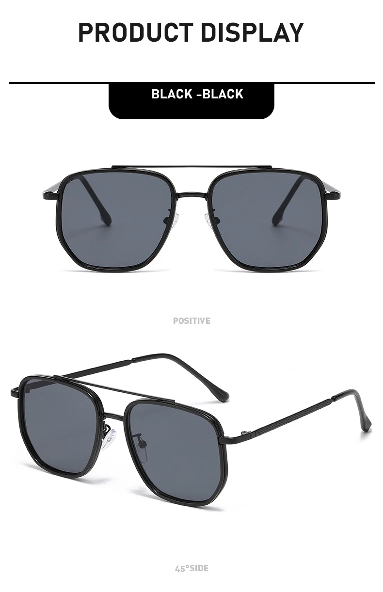 Retro Piloten-Sonnenbrille für Männer und Frauen Klassische Metall-Polygon-Sonnenbrille Modische Tägliche Dekorative Schattierungen Fahrbrillen – Detail 10