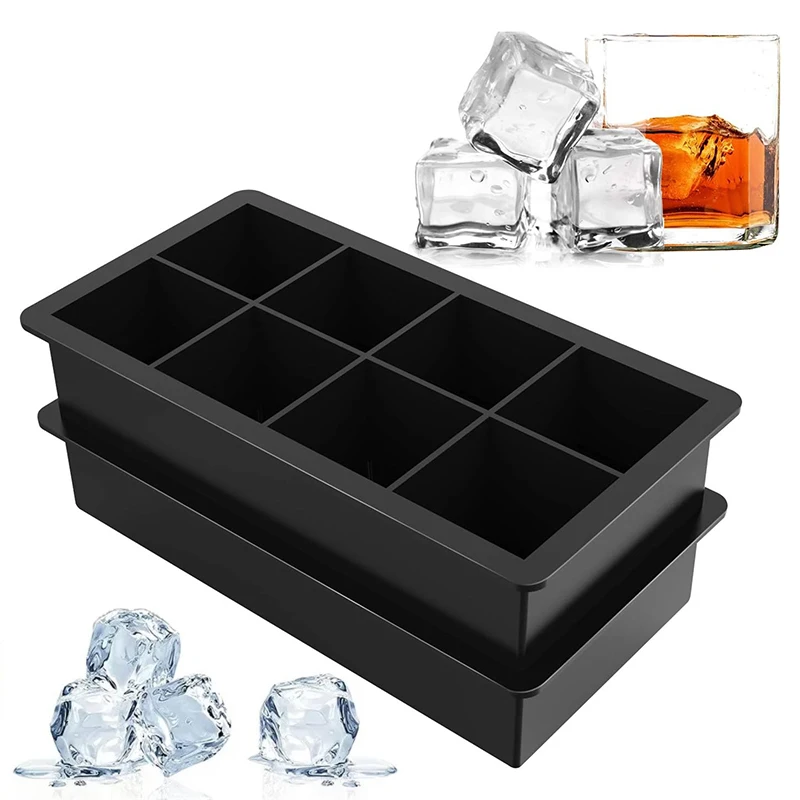 Ice Cube Mold Silicone Ice Tray Grid-like Perfect for Chilled Drinks DIY Ice Cube Camping Birthday Party Kitchen Accessories
