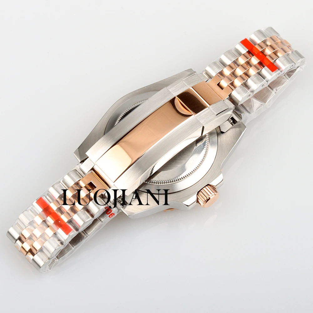 Rose Gold Silver NH35 Case Jubilee Bracelet Sapphire Glass Waterproof for NH34 NH35 NH36 movement 28.5mm dial SUB Watch Case