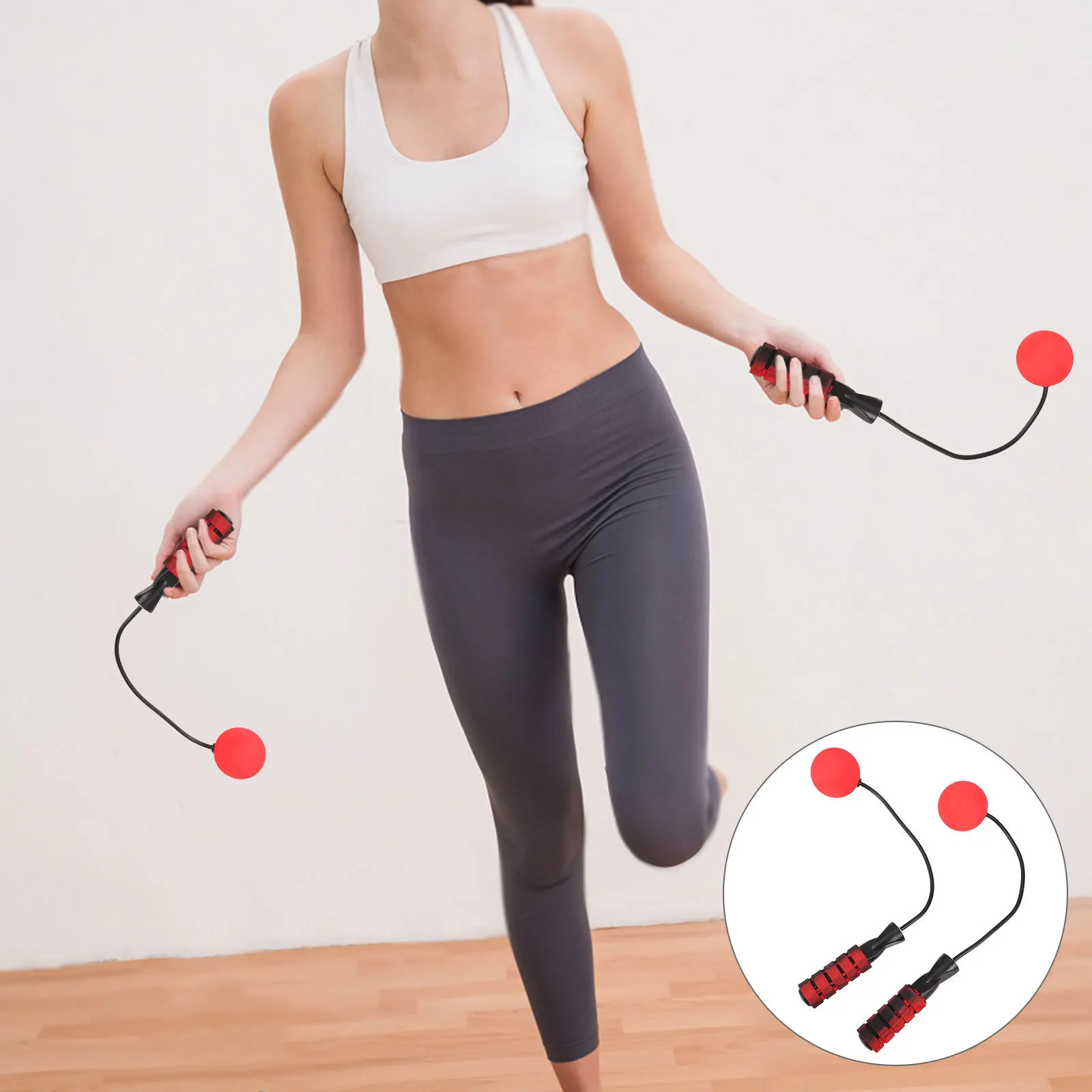 

1Pair Weighted Cordless Jump Rope Ropeless Design Non Slip Grip Comfortable Handles Indoor Fitness Exercise Equipment