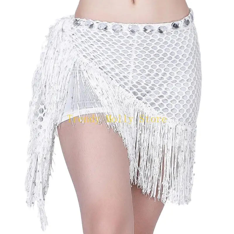 N5KB شرابات مثلث القبلية تنّورة ملفوفة الخصر سلسلة الرقص الشرقي وشاح الورك أزياء الهالوين أزياء الرقص الشرقي للمرأة