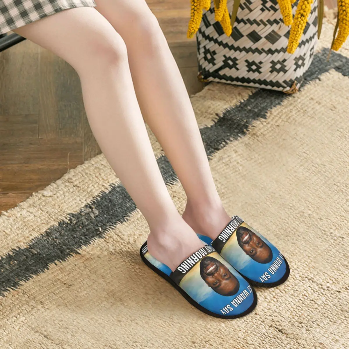 Custom Funny Kanye West Meme Comfort Scuff Memory Foam Slippers Women POP Rapper Spa House Shoes