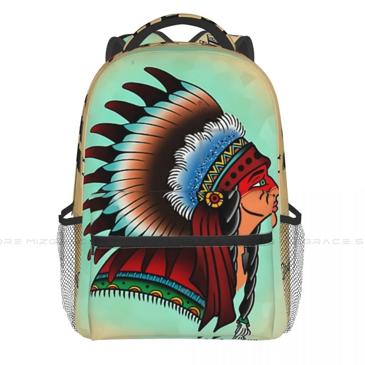 

Let The Spirits Lead The Way Backpack for Girls Boys Tattoos Art Travel Rucksack Daypack for Teenage School Laptop