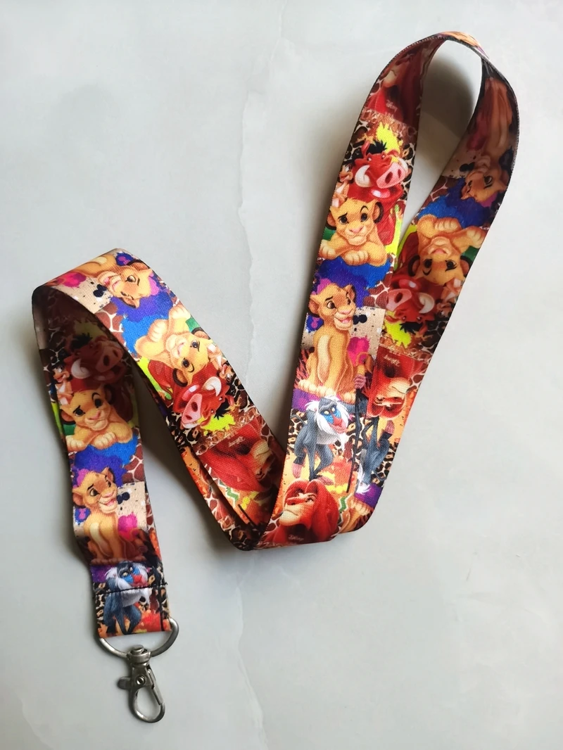 New 1 pcs Disney Lion King Lanyards Keys Neck Strap For Card Badge Key Chain Lanyard Key Holder DIY Hang Rope Keyrings