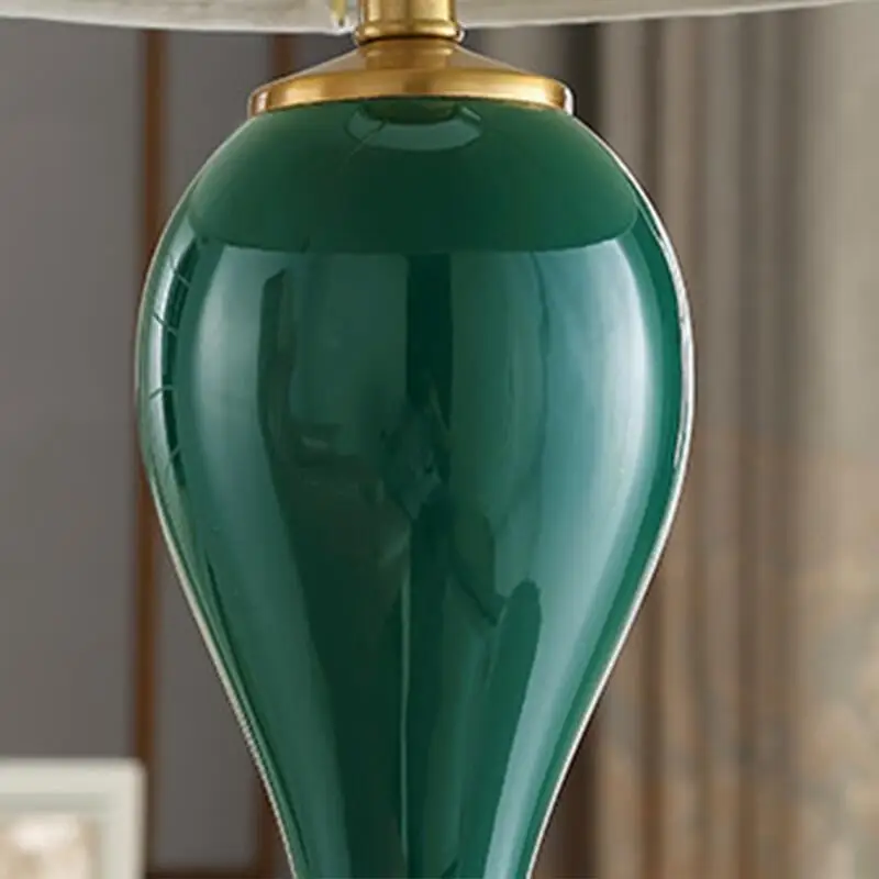 American Style Blue Ceramic Bedroom Desk Lamp Living Room Home Decoration Bedside Table Lighting European Style LED Table Lamp image 4