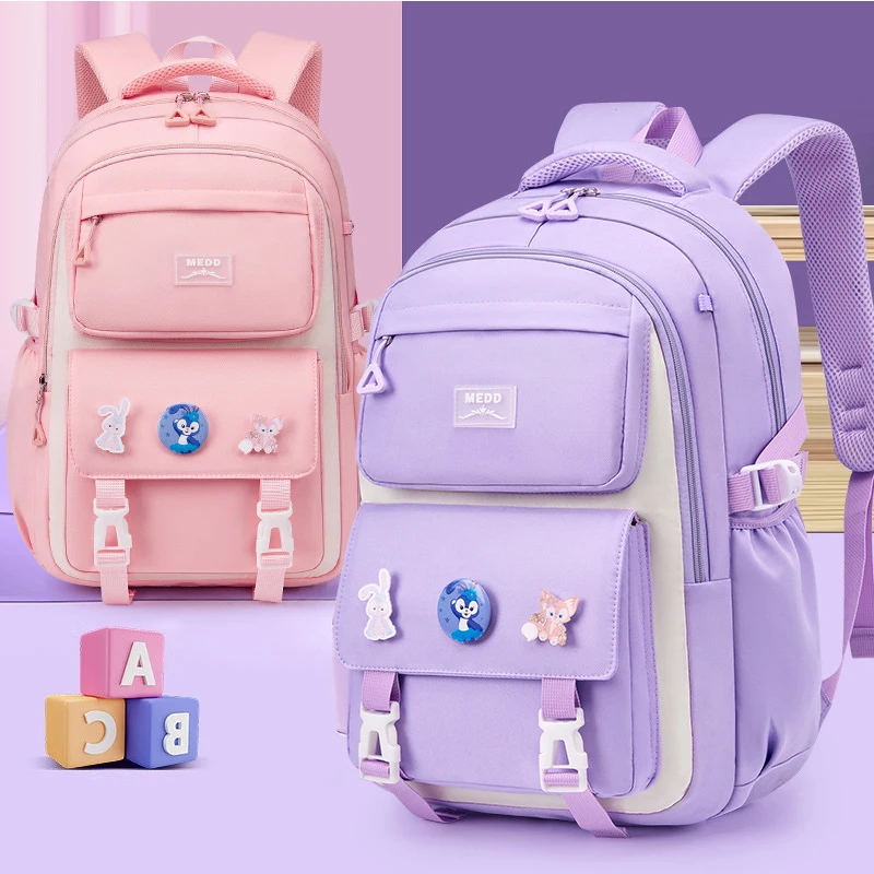 Middle Student School Bags for Girls Primary School Orthopedic Backpack Kids New