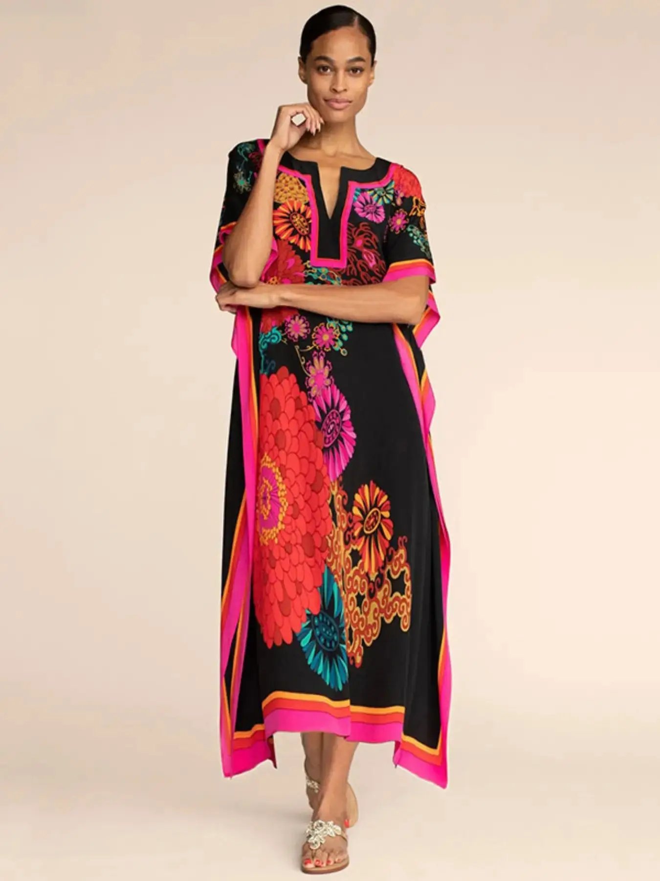 

Kaftan Dresses for Women Plus Size Summer Beach Dress with Print and Swim Cover Ups