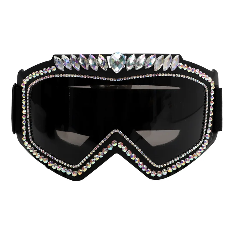 Luxury Steampunk Diamond Sunglasses Men Goggles Oversized Punk Rhinestone Sun Glasses Women Female Sports Bicycle Eyewear Shades