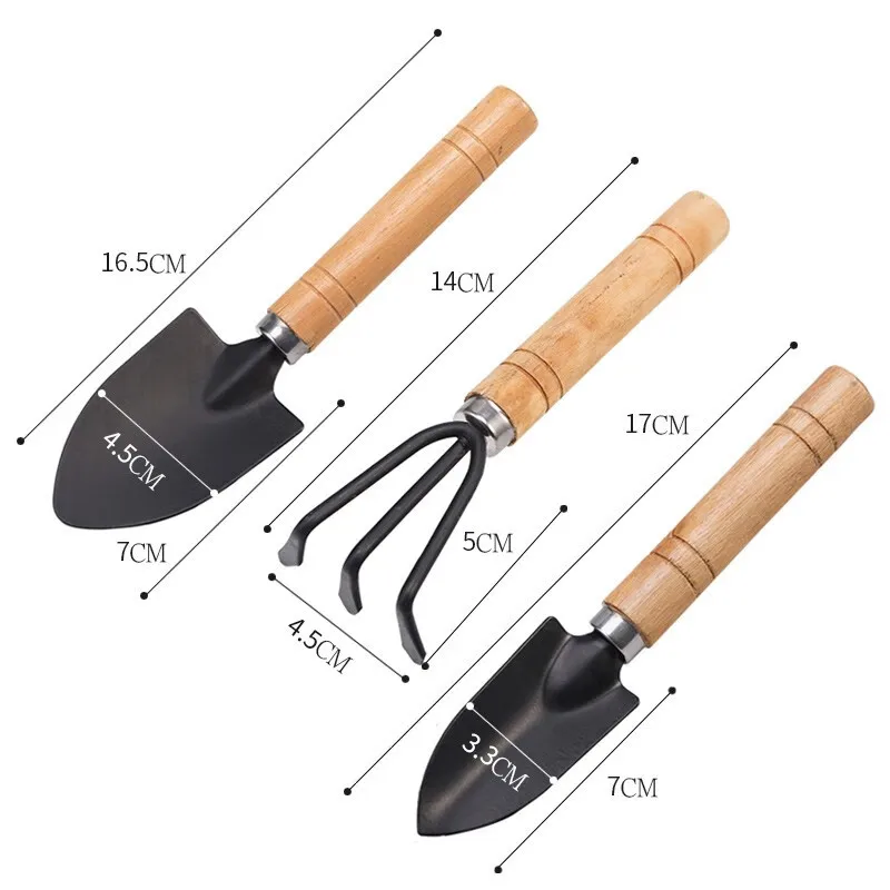 Râteau à fleurs en trois pièces, outils de jardinage, Pack Lauren 05/09/2018 Lauren Fleurs Succulentes Petite pelle