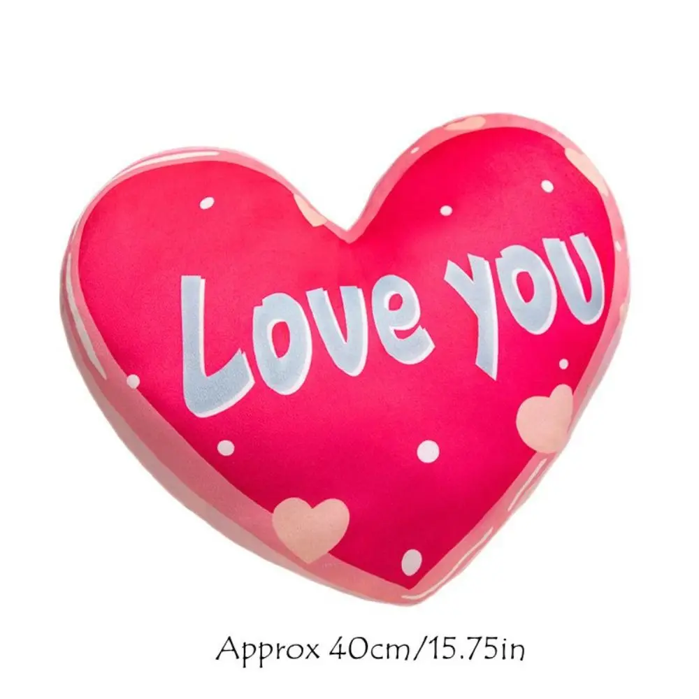 New Heart Shape Heart Plush Pillow PP Cotton Love You Letter Printed Stuffed Pillow 40cm Home Decorative Pillow Birthday