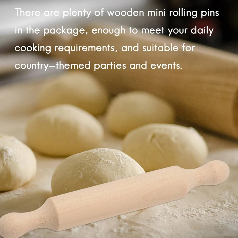 Wooden Mini Rolling Pin 6 Inches Long Kitchen Baking Rolling Pin Small Wood Dough Roller for Children Fondant Pasta