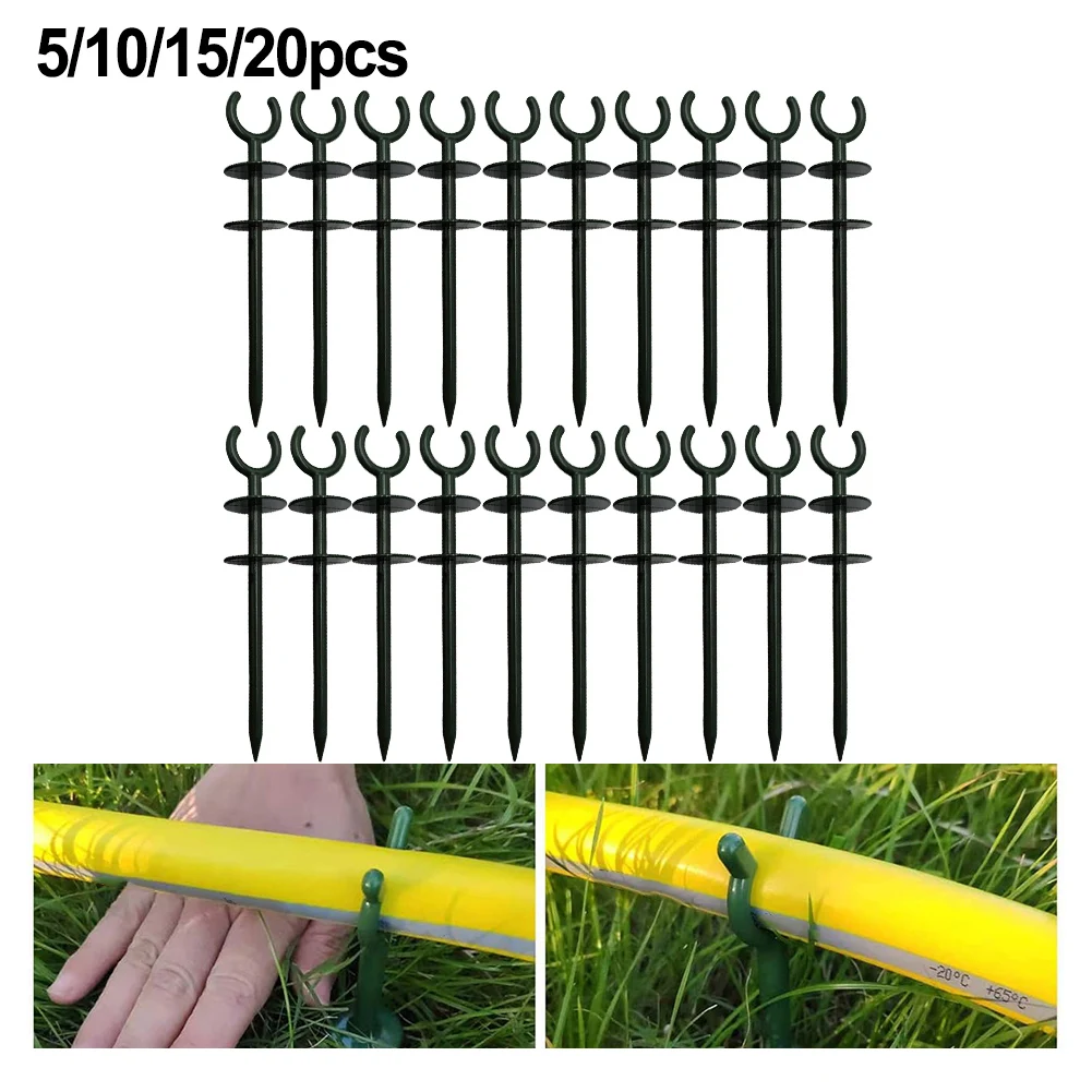 5/10/15/20pcs Garden Hose Guide Stake Hose Holder Lawn Saver Hose Support Set  For Lawn/Garden/Yard Plant Saver Plastic