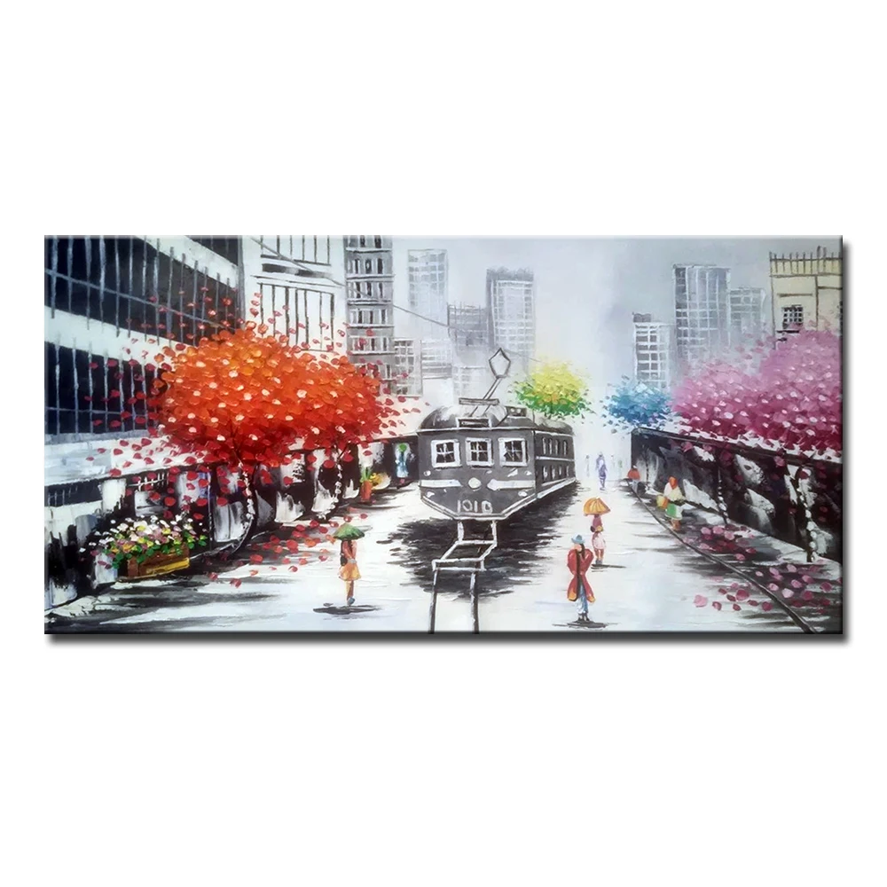 

Mintura,Handpainted Architectural Oil Paintings on Canvas,Modern Home Decoration,City Landscape Posters,Wall Art Picture,Artwork