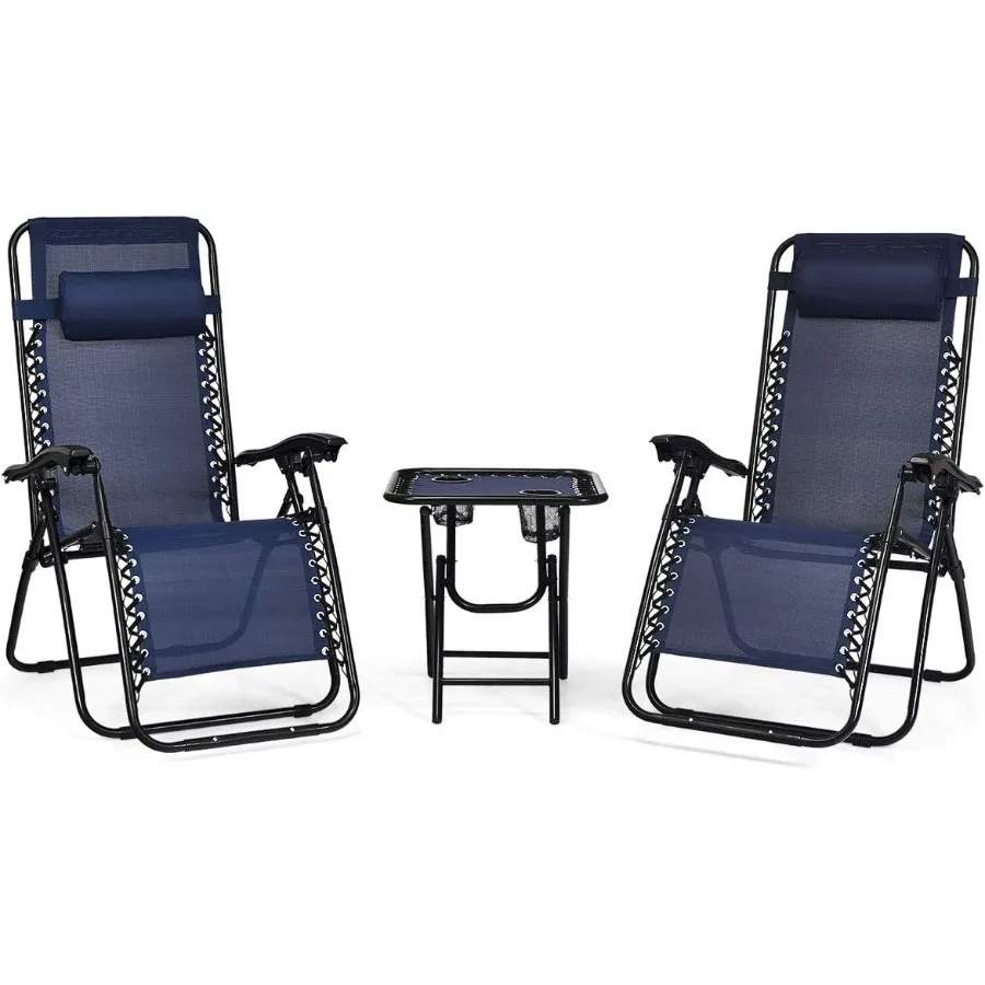 3 قطعة كرسي انعدام الجاذبية فناء كرسي صالة الكراسي في الهواء الطلق ساحة بركة كرسي للطي صالة الجدول كرسي مجموعة للاسترخاء و