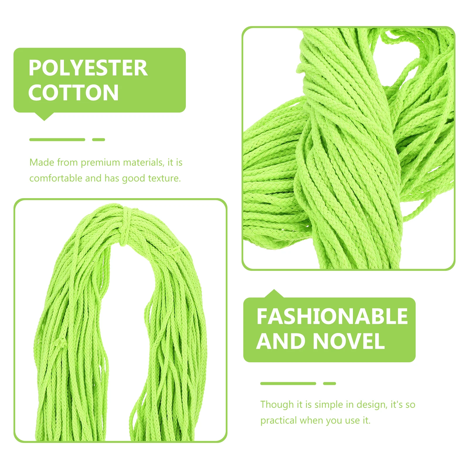 

Cotton Rope Clothesline Crafting Hollow Cord for Crafts Drawstring Bags Decor Washing
