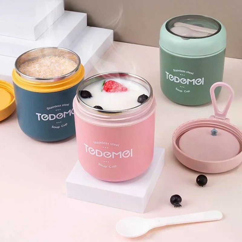 ☸ Aço inoxidável copo de vácuo - Food Storage Thermos avaliação e preço