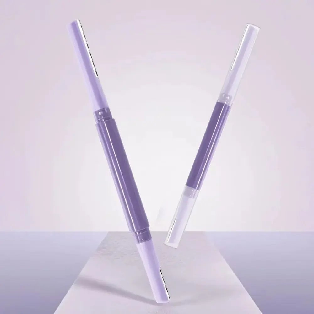 1/2 pçs durável dupla cabeça sobrancelha trimmer micro-foco com rede protetora sobrancelha navalha facial kit de ferramentas de maquiagem