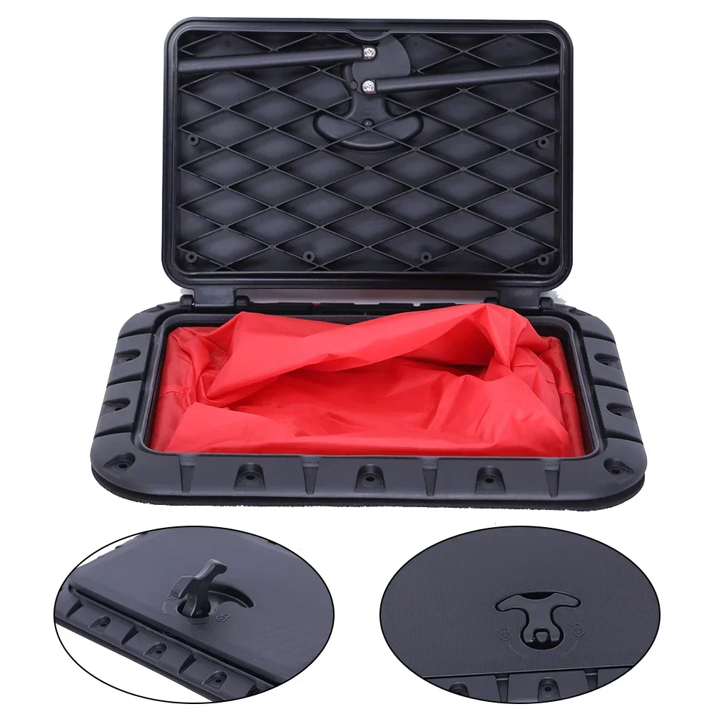 

High Quality Square Hatch Marine Deck Black Round Latch 90-degree Locking Hinges Canoe Handle Accessory Adapter