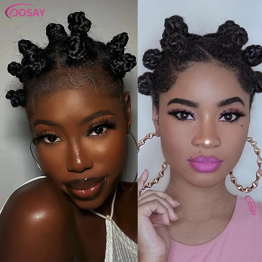 Cornrow Bantu Knots Braided Wigs Synthetic Full Lace Box Braids Wig For Women African Twist Buns Knotless Braids Wig Lightweight