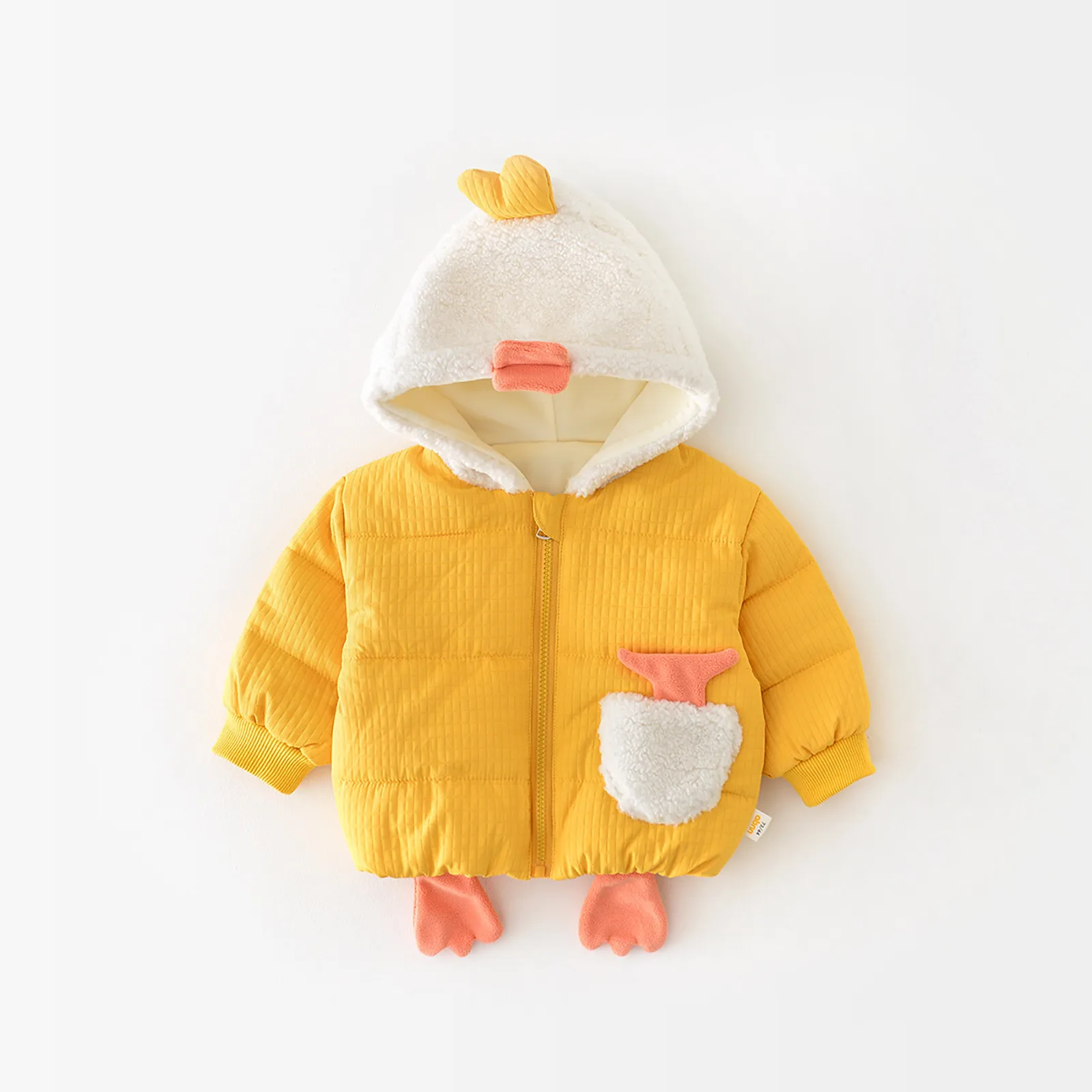 Winter Children's Cottonblend Padded Jacket Cartoon Duckling Hooded Coats Newborn Boys Girls Clothing Toddler Winter Ski Jackets