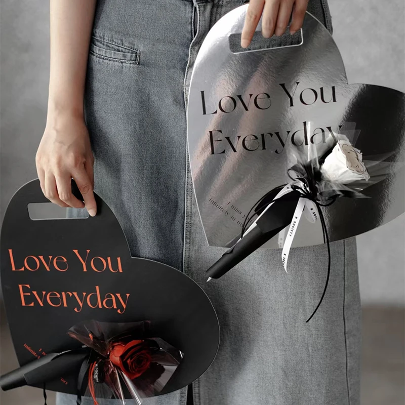 1pcs Packaging Supplies Single Flower Packaging Box Heart Shape Flower Boxs Portable Mini Bouquet Wrapping Wedding Party Decor - Detail 1