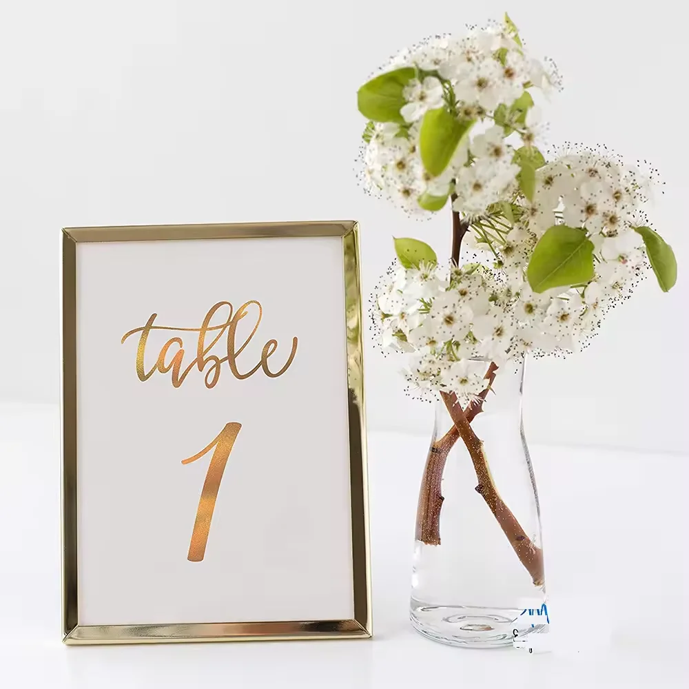 31pcs Number 1-30 Printed Gold Foil Wedding Double Sided Paper Stand Up Table Numbers 31pcs Sliver Foil Cards with Head Table