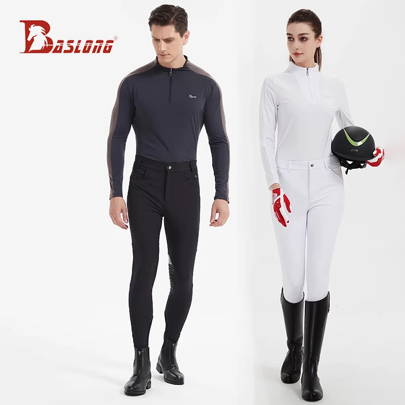 Baslong Мужская спортивная футболка с длинными рукавами для верховой езды Женская одежда для верховой езды Одежда для верховой езды Рыцарское снаряжение Дышащий солнцезащитный ремень