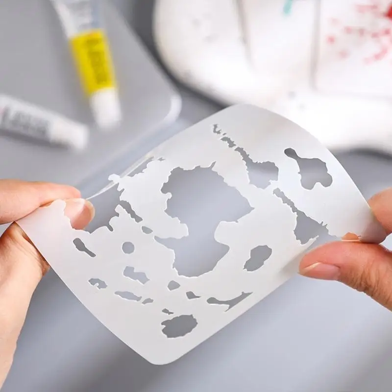 6 個のインクドットステンシル描画テンプレート中空アルバム絵画ステンシル