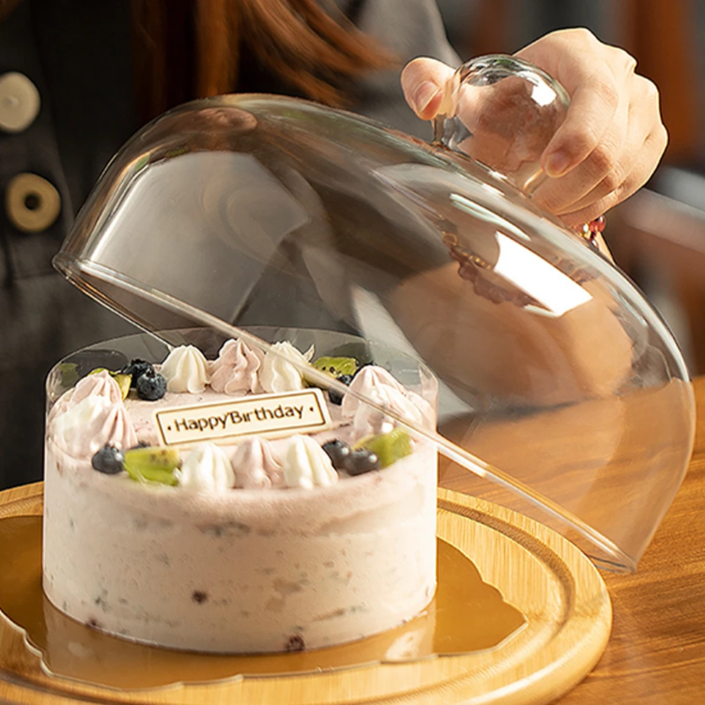

Cake Display Tray Glass Lid Pastry Container Platter Dessert Plate Covered Food Holder Hygienic Dust Proof Snack Tray Bread