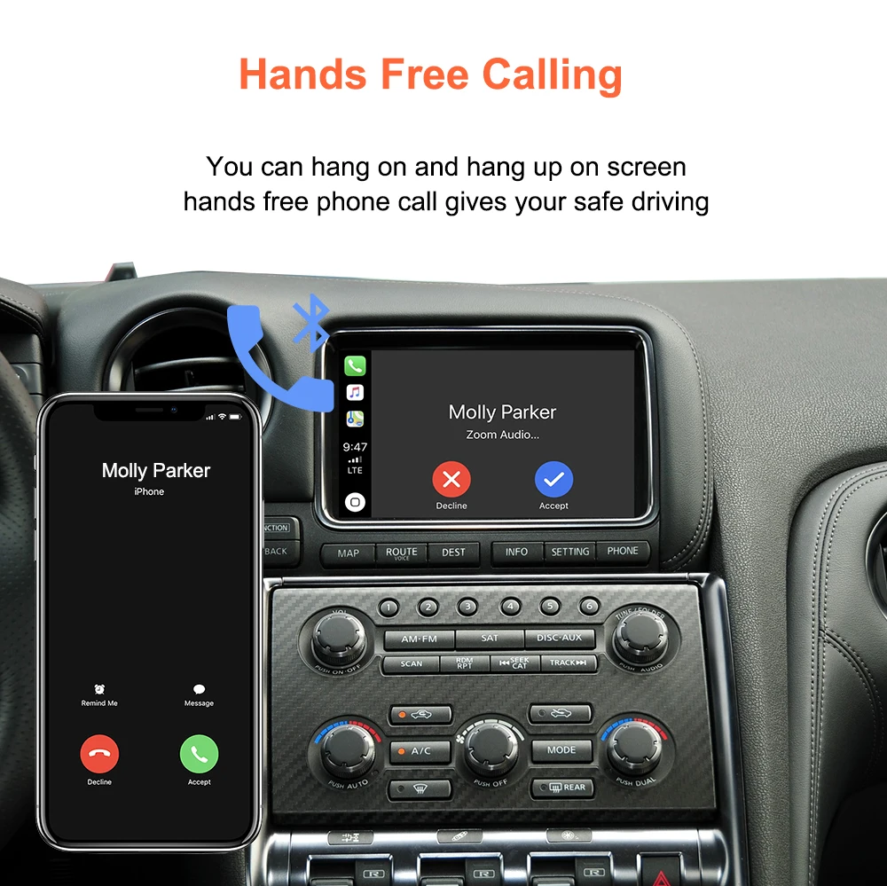 Bonroad Wireless Carplay Android Auto Modulbox für HD-Bildschirm Nissan GT-R Pathfinder Quest 370Z Patrol Mirror Link Interface – Detail 12