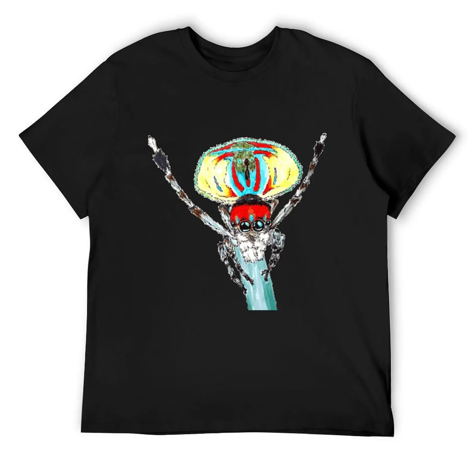 Peacock spider Maratus volans T-Shirt basketball graphic tees sweat man clothes sublime mens cotton t shirts