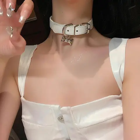 Trendigt Punk Färgglatt Hundklo Ben Halsband För Kvinnor Utsökt PU Läder Charms Choker Söt Cool Fest Smycken Y2K Gåvor 6 best sales halsband - №1