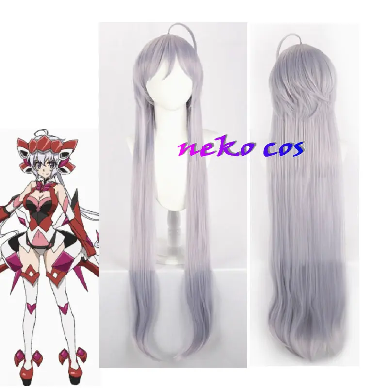 nekocos Senki Zesshou Symphogear GX Yukine Chris Cosplay Costume  Cosplay  100cm  wig purple wig Short hair with two braids