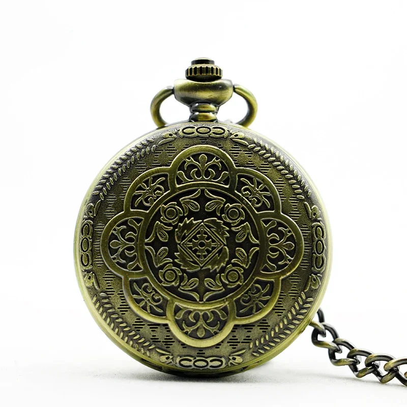 

Retro Bronze Window Carving Pocket Watch Automatic Steampunk Unisex Mechanical Hand-winding Mens Pocket&Fob Chain Watches