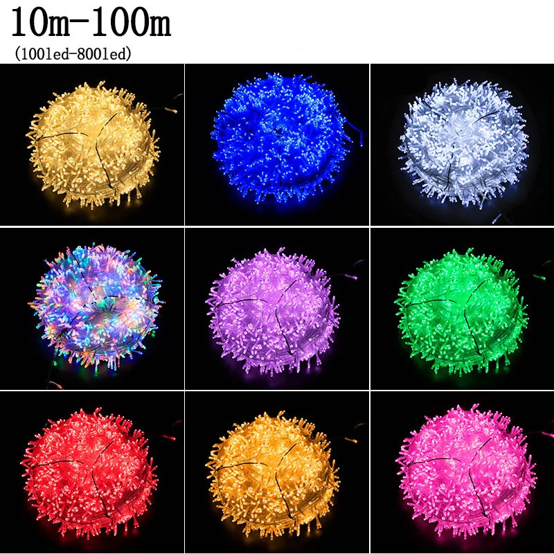 크리스마스 날 장식 LED 조명, 야외 실내 장식, 별이 빛나는 스트링 조명, EU 플러그, 220V-240V, 10m, 20m, 30m, 50m, 100m