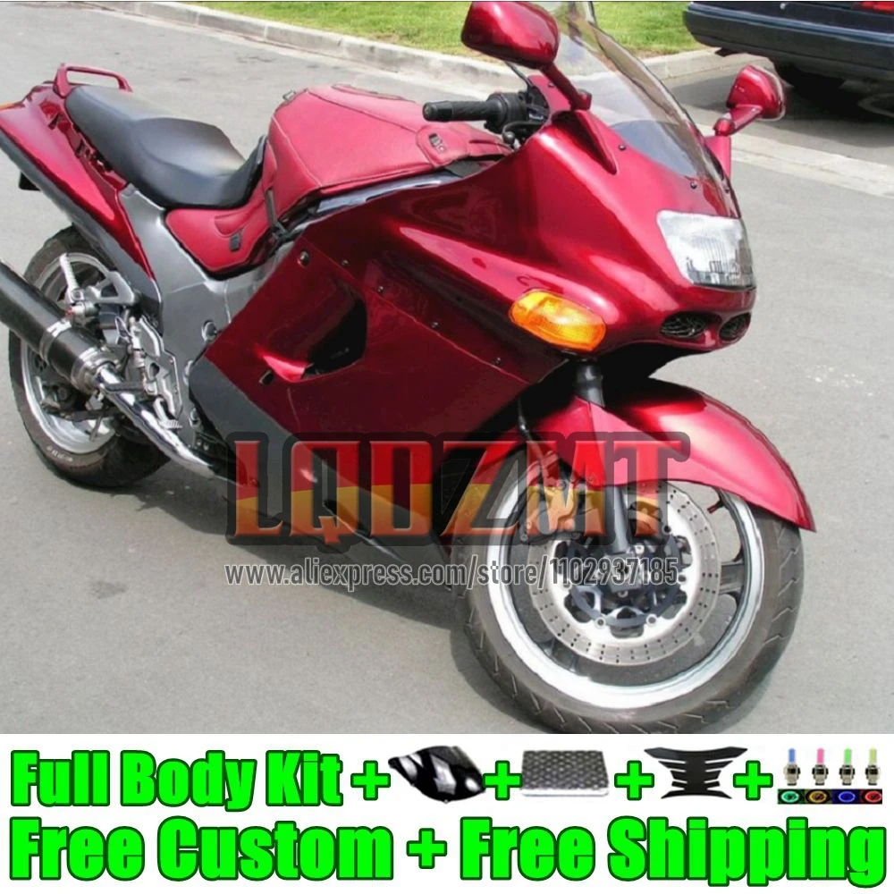 Metallic Red ZX-11R For KAWASAKI NINJA ZZR1100 ZX 11R 56No.0 ZX11 R ZX11R 93 94 95 96 97 ZZR 1100 1998 1999 2000 2001 Fairings