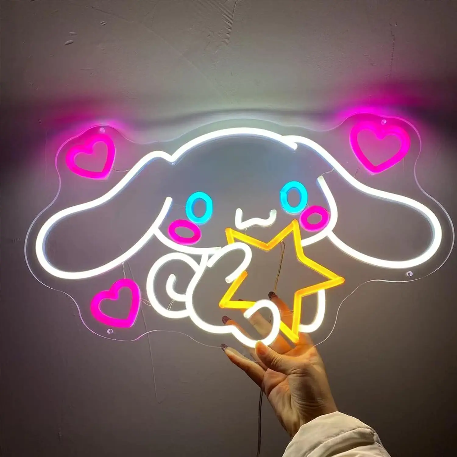 Cinnamoroll Neon Sign Cute LED Neon for Bedroom Game Room Apartment Japanese Cartoon Character Dog Home Room Decor Gift for Kids