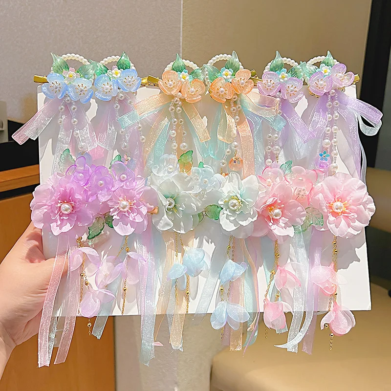 

Ethereal Chinese Butterfly Flower Clip Hanfu Tassel Fairy Wing Pin for Girls & Women, Cute Daily Hair Accessory Kids Accessories