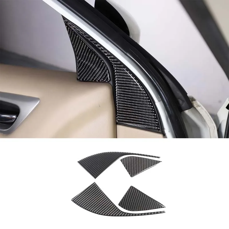 For Nissan Pathfinder 2013-2018 Car Door Tweeter Decorative Panel Sticker Soft Carbon Fiber Interior Accessories