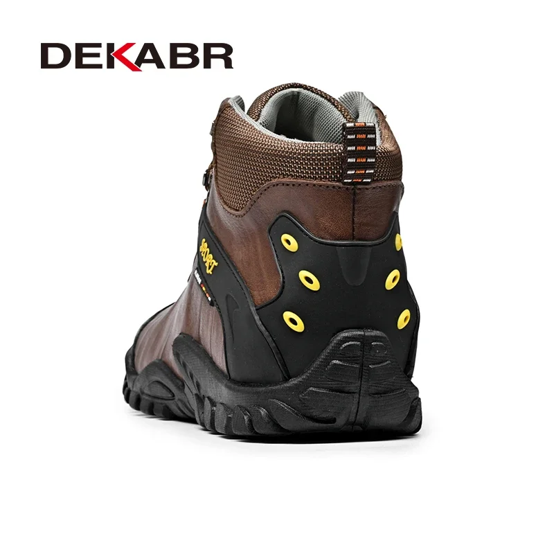 DEKABR New Comfortable Genuine Leather Men Boots Winter Warm Fur Ankle Boots Handmade Fashion Designer Boots Size 38-46