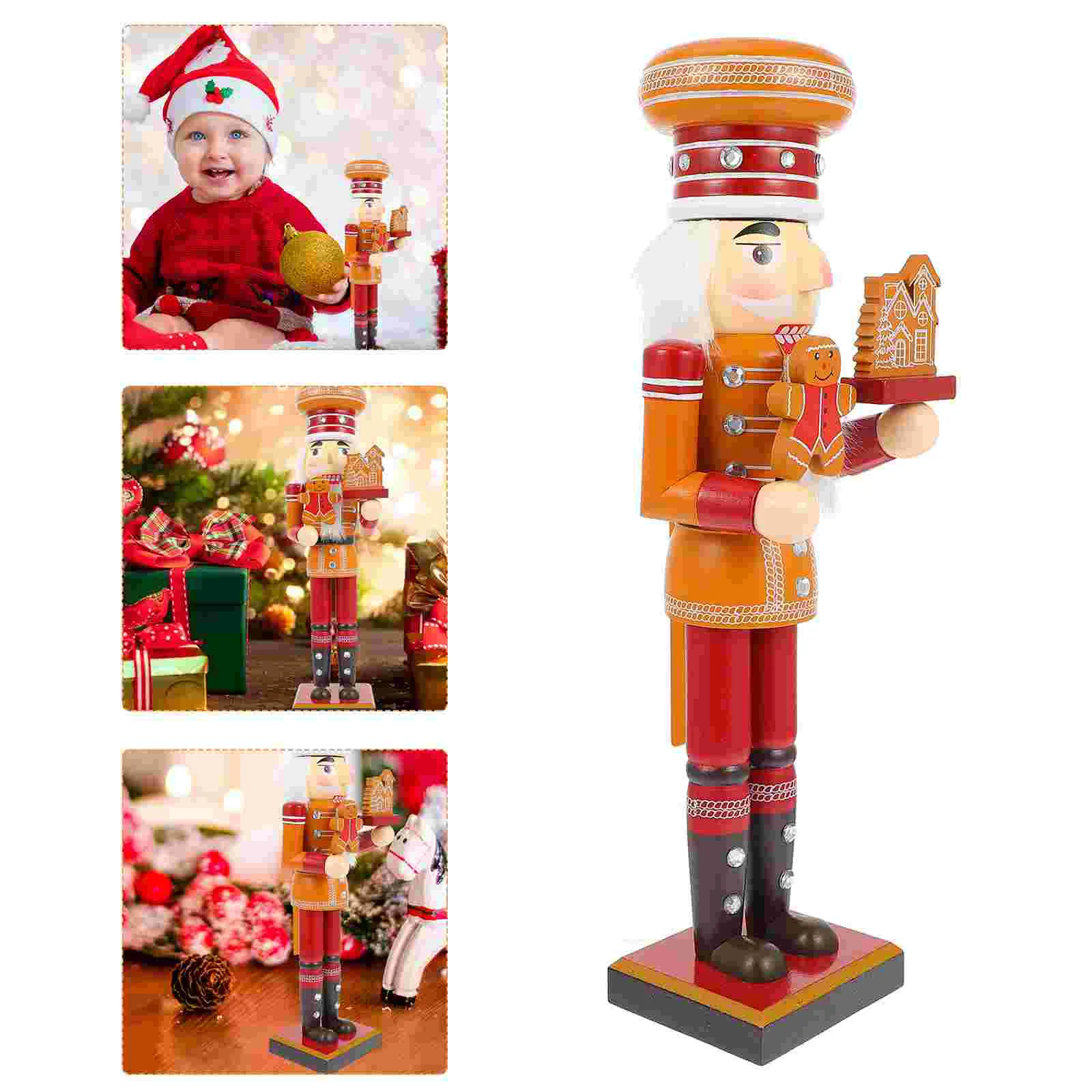 Gingerbread House Nutcracker Ornament Halloween Outdoor Decorations Xmas Party Scene Ornaments Modeling Adorn Baby