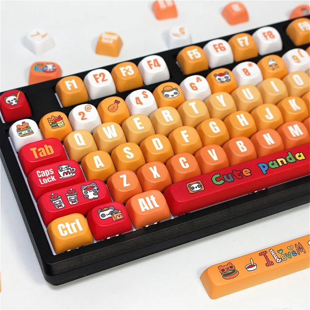 

PBT Keycaps 135 Keys MOA Maimen Panda Theme, Personalized Keycaps for Cherry MX 104/87/61 Mechanical Keyboards