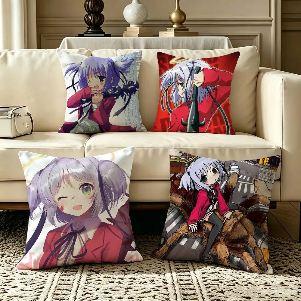 b-Bludgeoning Angel Dokuro-chan  Pillow Case Square Double-Sided Sofa Cushion Cover Bedroom Bedside Pillow
